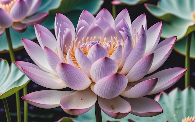 La lavanda estética la flor de loto