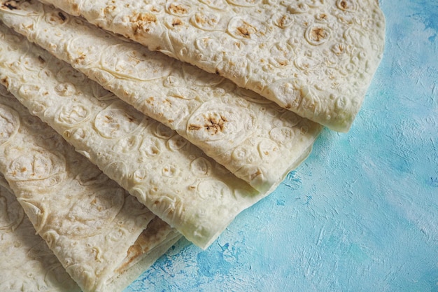 Lavash pan plano armenio. Pan de trigo tradicional.