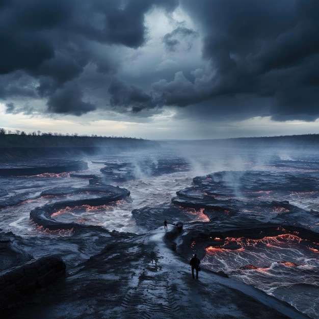 Lavaströme und Vulkane, surreale und traumhafte Landschaften