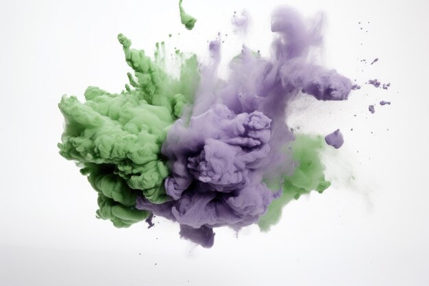 Lavendel-Grau-Oliven-Grün-Stylisch-Kontrastfarbe-Splash isoliert auf weißem Hintergrund
