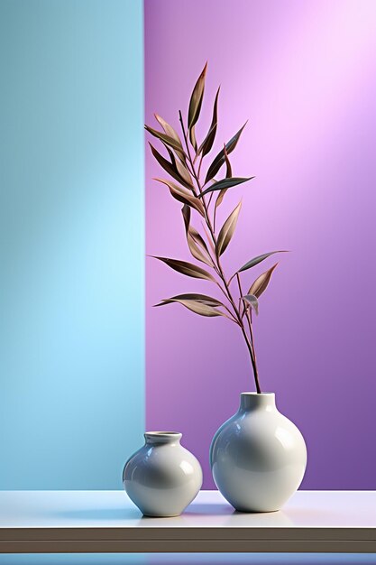 Lavendel- und blaugrünes minimalistisches KI-Generativ