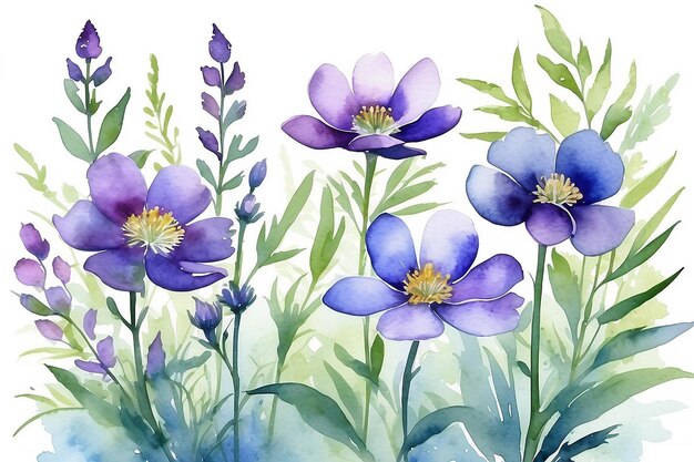 Lavendelblumen Aquarell-Kunstillustration