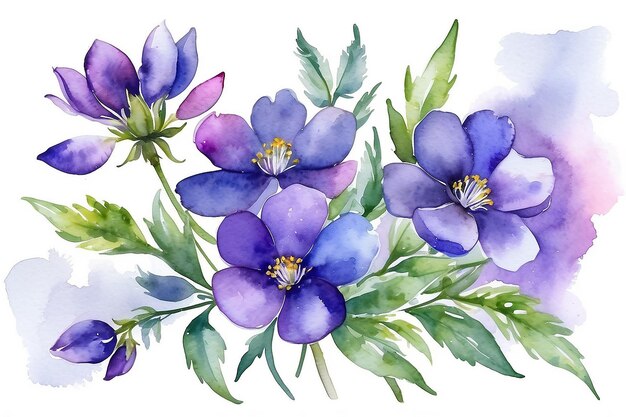 Lavendelblumen Aquarell-Kunstillustration