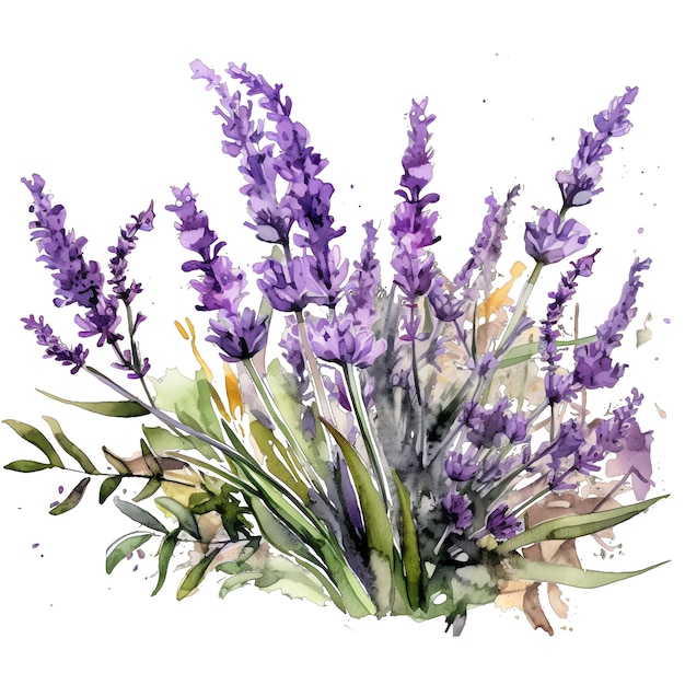 Lavendelwiese Aquarell Illustration Lavendel Clipart