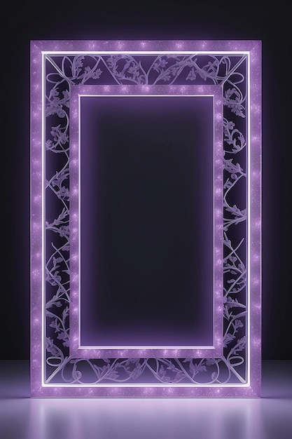 Lavender Lattice Luminescence en blanco Marco Mockup con espacio vacío blanco para colocar su diseño