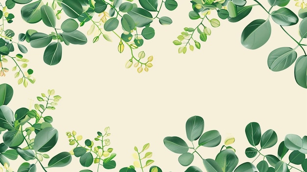 Laves Moringa pflanzlicher Vektor-Hintergrund Erzeugen Sie Ai