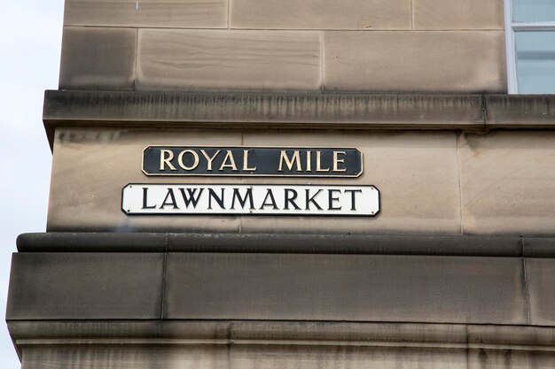 Lawnmarket Royal Mile Street Sign, Edimburgo, Escócia, Reino Unido