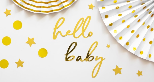 Lay Flat del hermoso concepto de baby shower