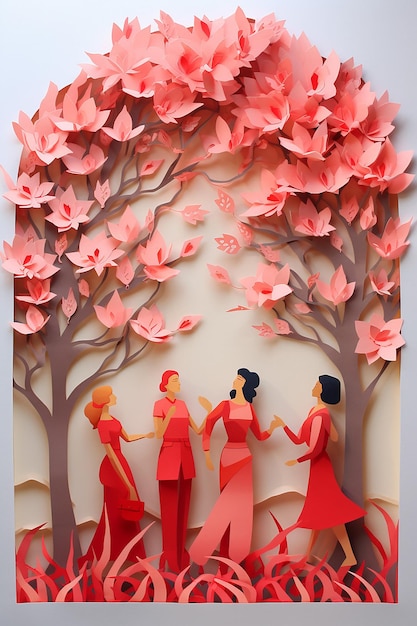 Layered Paper Art Diorama für den Frauentag