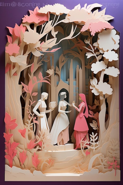 Layered Paper Art Diorama für den Frauentag