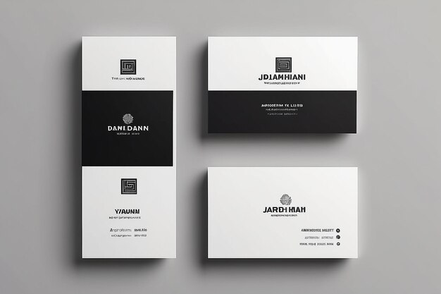 Layout de cartão de visita minimalista preto e branco