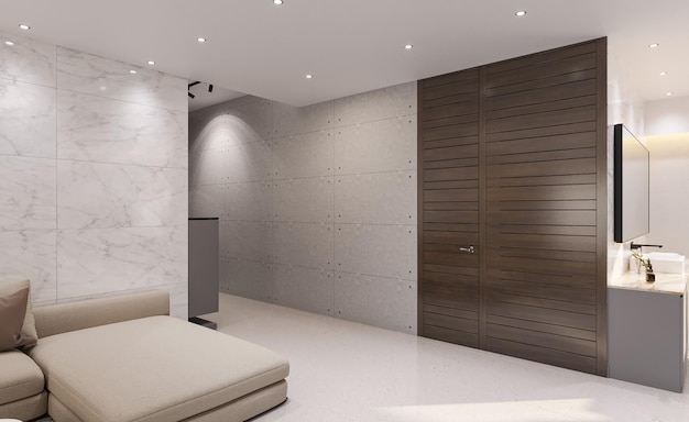 Layout de design de interiores de sala de estar criando um espaço funcional e convidativo