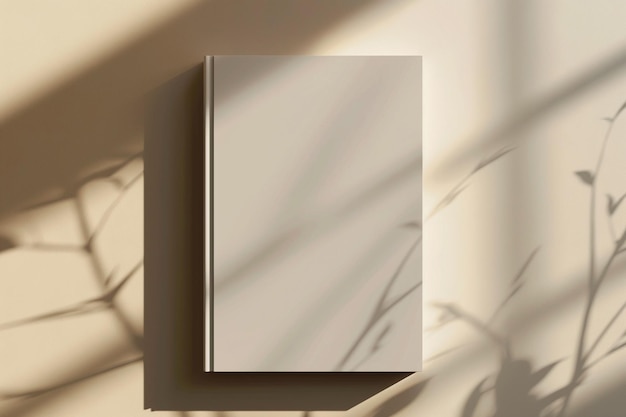 Layout de maquete de capa de livro em branco com sombras realistas para a marca