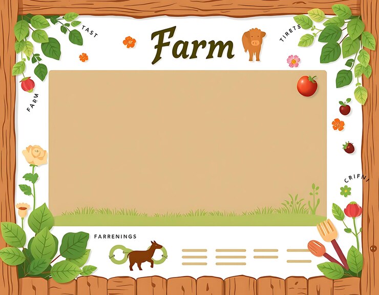 Foto layout de tela de tema de fazenda para um streamer de jardinagem com interface de jogo criativo earthy gre