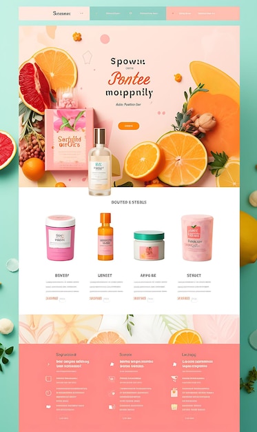 Layout do site da Beauty Subscription Box para Mulheres Cor Brilhante e Brincalhona T Arte Figma Criativa