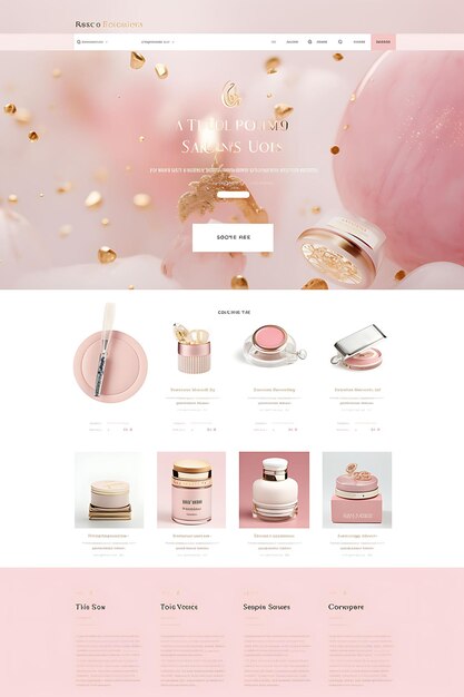 Layout do site da Boutique de Maquiagem e Acessórios de Beleza para Mulheres Paste Creative Figma Art