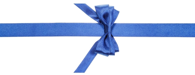 Lazo azul real con extremo cortado verticalmente en banda de seda.