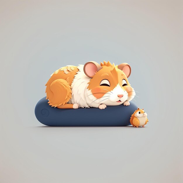 Foto lazy hamster sleeping vector icon ilustração hamster mascote personagem de desenho animado animal icon concept branco isolado flat cartoon estilo adequado para web landing page banner flyer sticker card