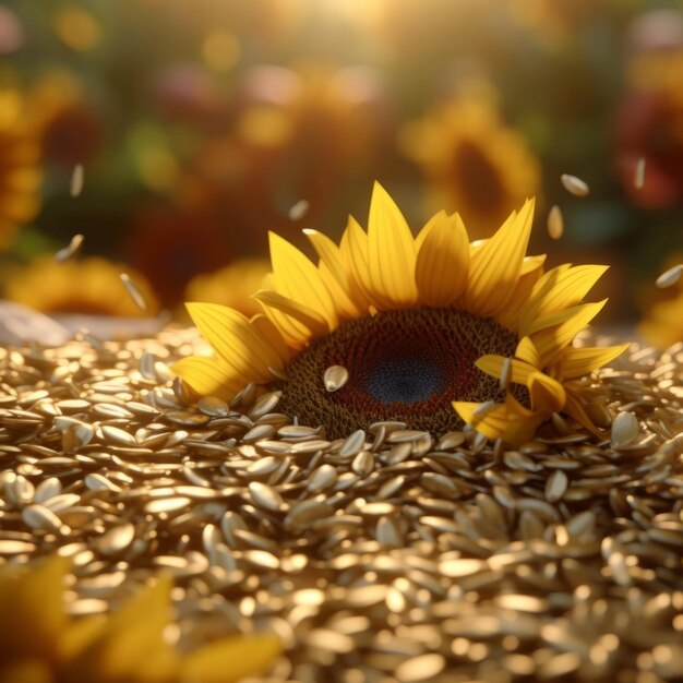 Álbum de fotos de girassol cheio de ondas de verão quente e ensolarado e momentos de flores amarelas brilhantes