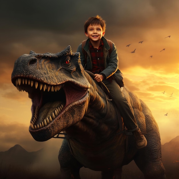 Álbum de fotos visuais de dinossauros cheio de momentos pré-históricos