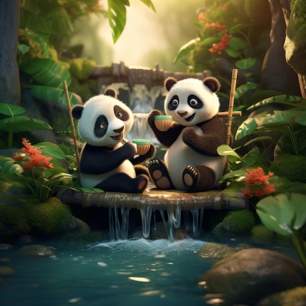Álbum de fotos visuales de pandas lleno de momentos lindos y vibraciones amistosas para los amantes de los animales