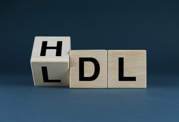 Foto ldl zu hdl würfel bilden das wort ldl zu hdl