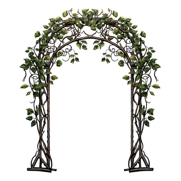 Le Arch Gate With Vine and Leaf Design Consiste em um único arco C 3D Design Concept Ideasd