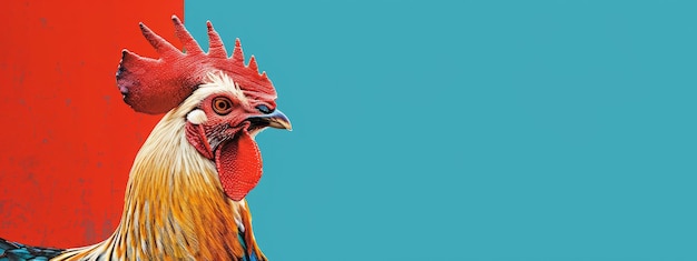 Foto le coq francais aux couleurs du drapeau ia generative