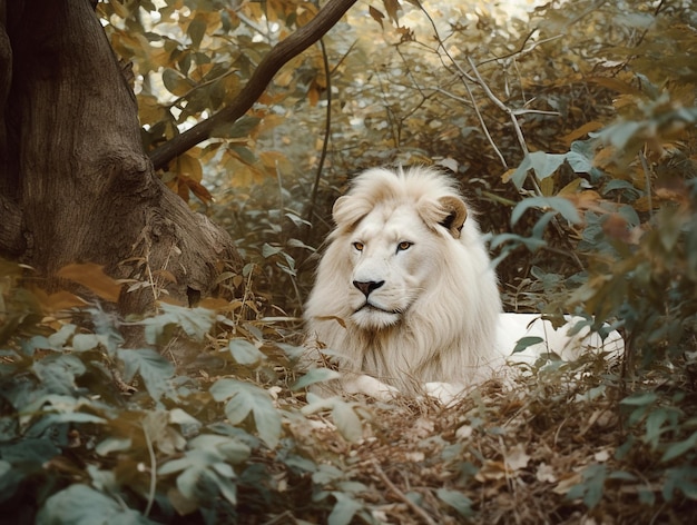 Foto leão branco na natureza