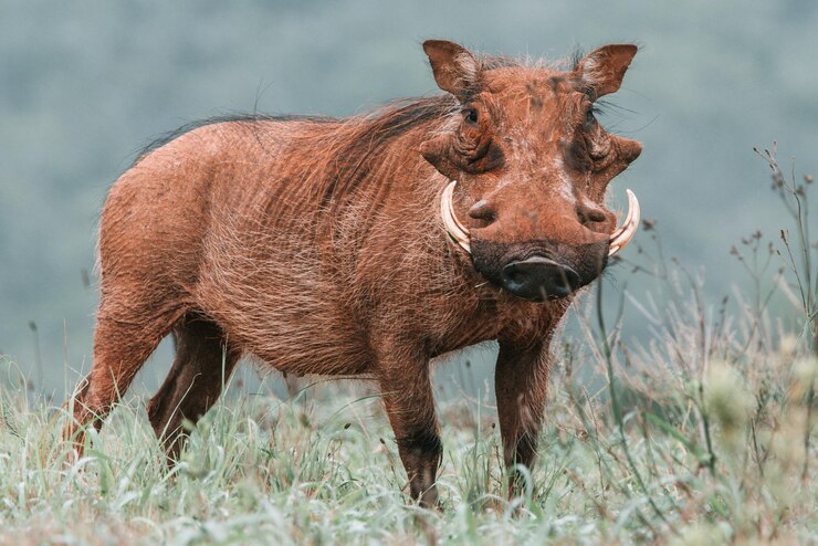 Foto leão de pé num campo