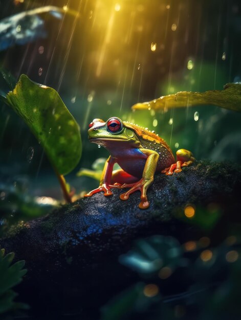 Foto leaping life a existência encantadora de um sapo no coração tranquilo do deserto