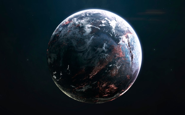 Lebender Planet, fantastische Science-Fiction-Tapete, kosmische Landschaft. Elemente dieses Bildes von der NASA geliefert
