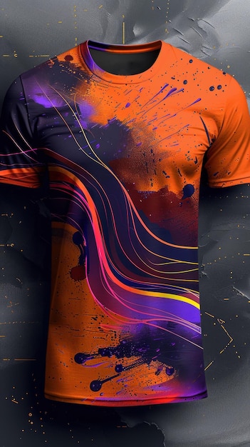 Lebendige abstrakte Kunst auf Sport-T-Shirt Eine Fusion von Stil und Energie