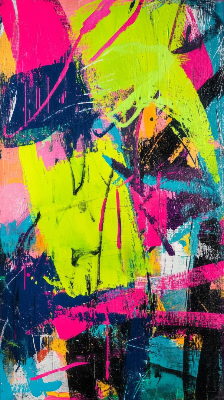 Lebendige abstrakte Kunst mit kräftigen Farben