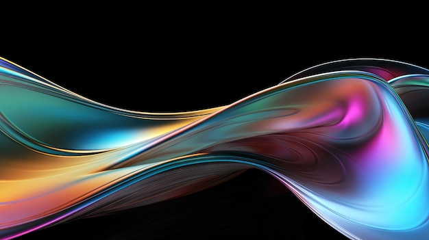 Lebendige abstrakte Wellenform mit flüssiger Bewegung und farbenfrohen Gradienten