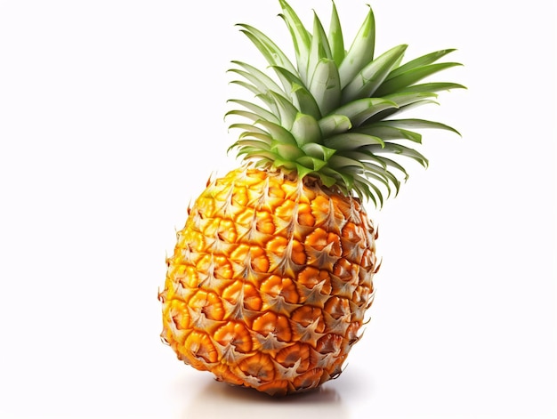 Lebendige Ananas auf sauberer weißer Oberfläche. Ein generatives AIEnhanced Stock Image für eine einfache Entdeckung