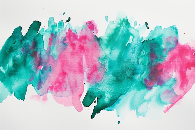 Lebendige Aquarellflecken auf weißem Hintergrund Generative KI