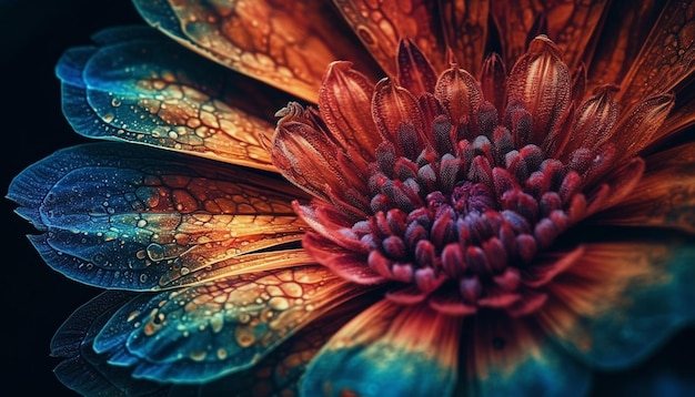 Foto lebendige dahlia blühen ein geschenk der natur schönheit im herbst erzeugt von künstlicher intelligenz