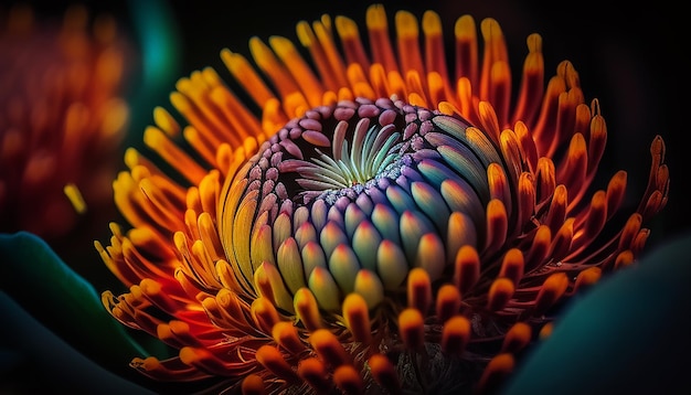 Lebendige Farben der Natur in einer von KI generierten Blume