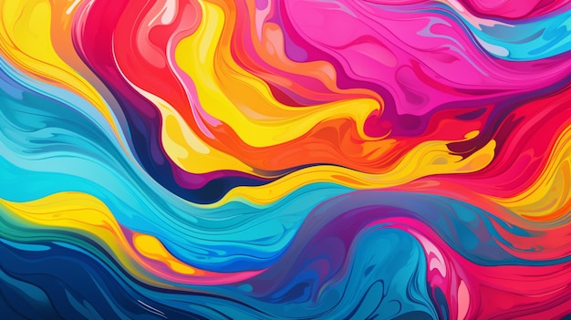 Lebendige Farben fließen in einem flüssigen Wellenmuster