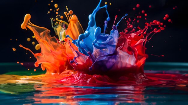 Lebendige Farben in der Hochgeschwindigkeitsfotografie mit Flüssigkeitsspritz