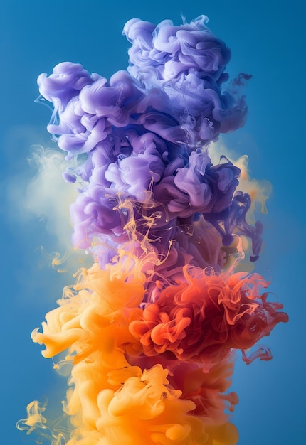 Lebendige Farbexplosion in flüssiger Bewegung
