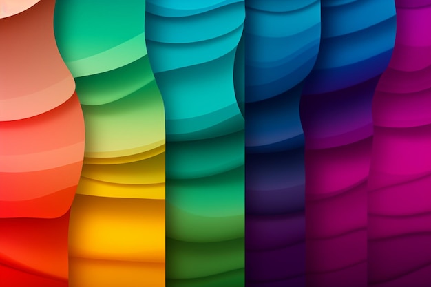 Lebendige Farbverlauf Hintergrund abstrakte Komposition mit Linien formt generative KI