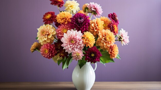 Lebendige florale Eleganz in der Natur, Dahlie, Gerbera, Chrysantheme