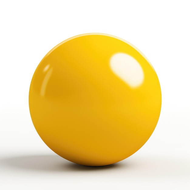 Lebendige gelbe Kugel Ein fotografisches Meisterwerk auf weißem Hintergrund