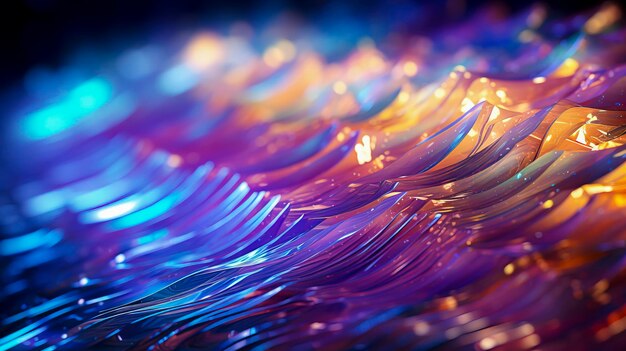 Lebendige holographische Textur Eine Symphonie aus Farbe und Licht, die mit generativer KI-Technologie erstellt wurde