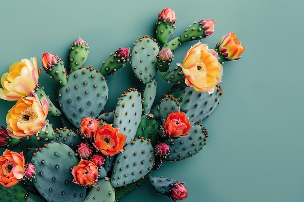 Lebendige Kaktusblumen blühen und bringen dem Wüste einen Farbsprung