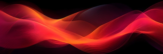 Lebendige Kurven abstraktes Hintergrunddesign oder Tapete mit rosa und orangefarbenem Farbverlauf Generative AI