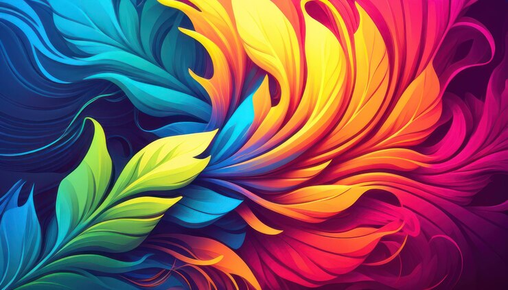 Lebendige, leuchtende Farben im Hintergrund