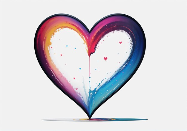 Lebendige Liebe Eine digitale Herzillustration voller Farben